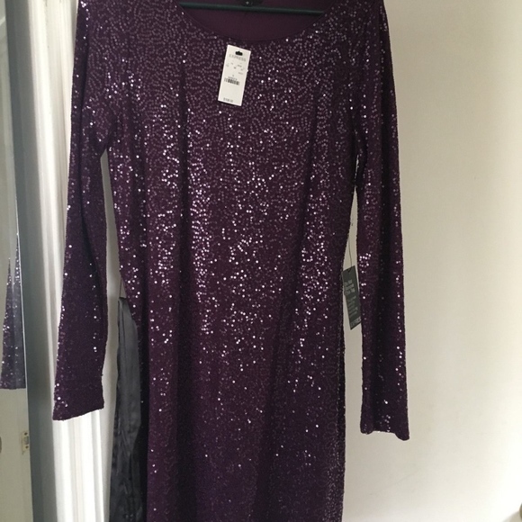 BRAND NEW NWT Express Purple Sequin Women's Dress - Picture 6 of 6